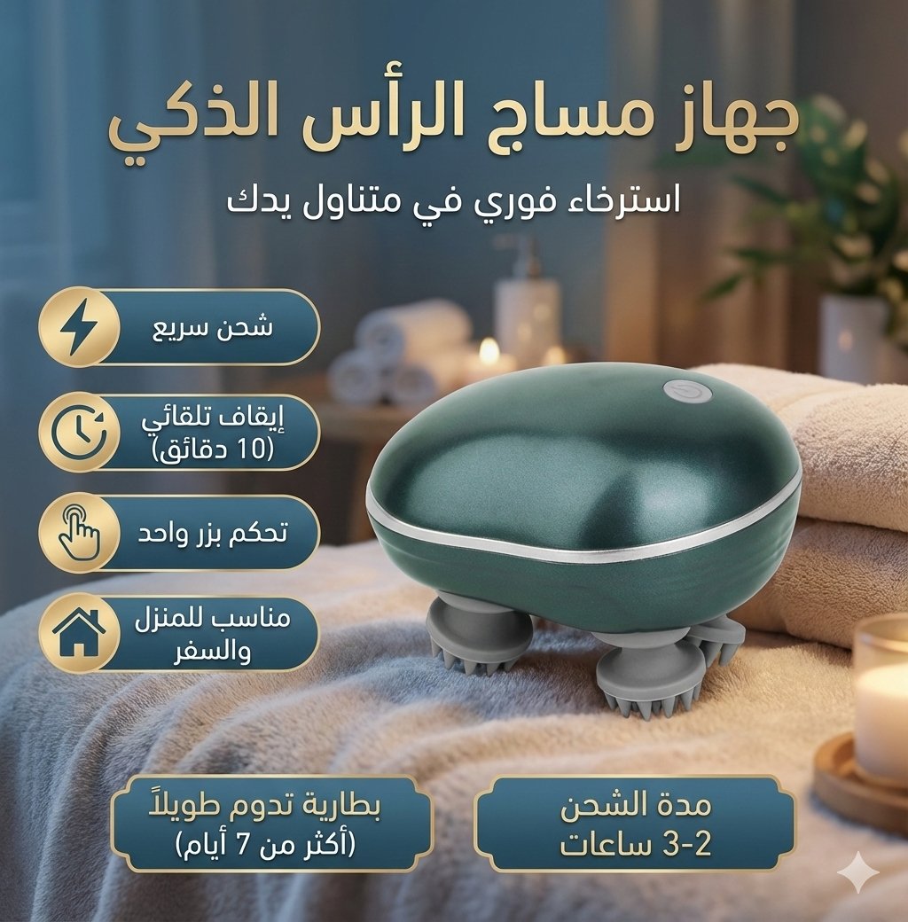 جهاز مساج الرأس الذكي – رفيق الاسترخاء وتجديد الطاقة